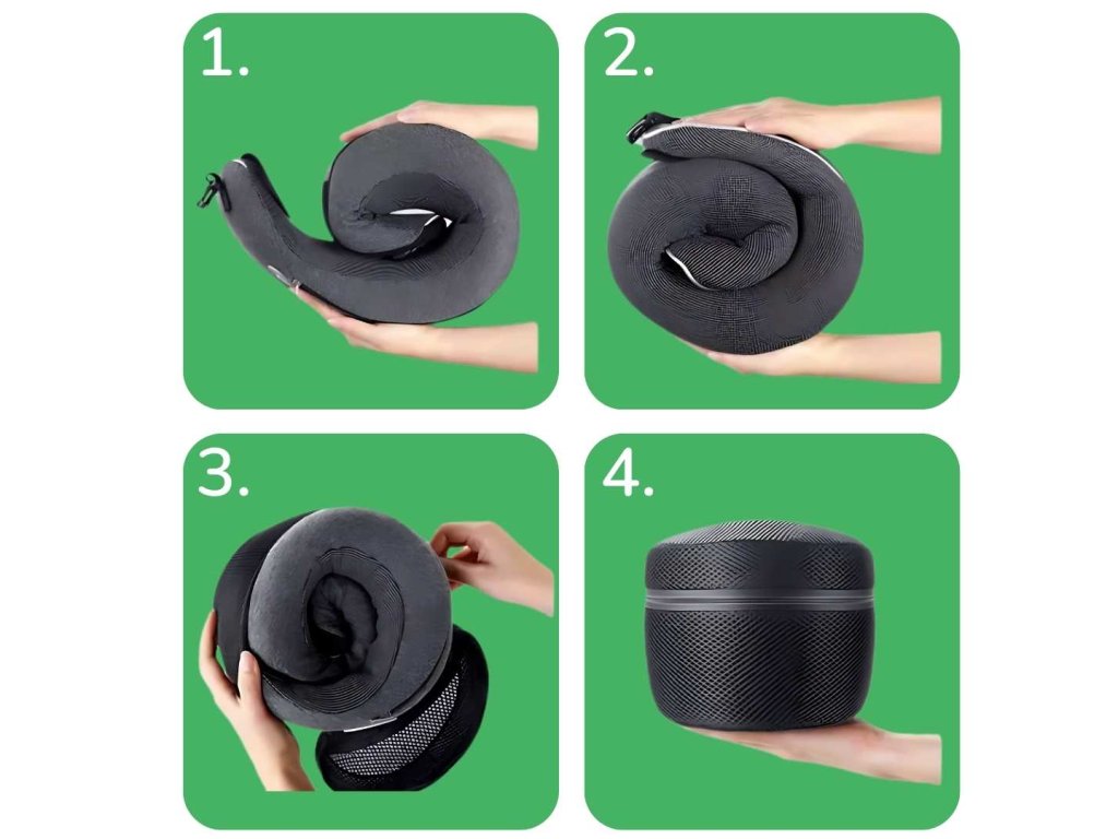 Almohada cervical de viaje de espuma viscoelástica en forma de U