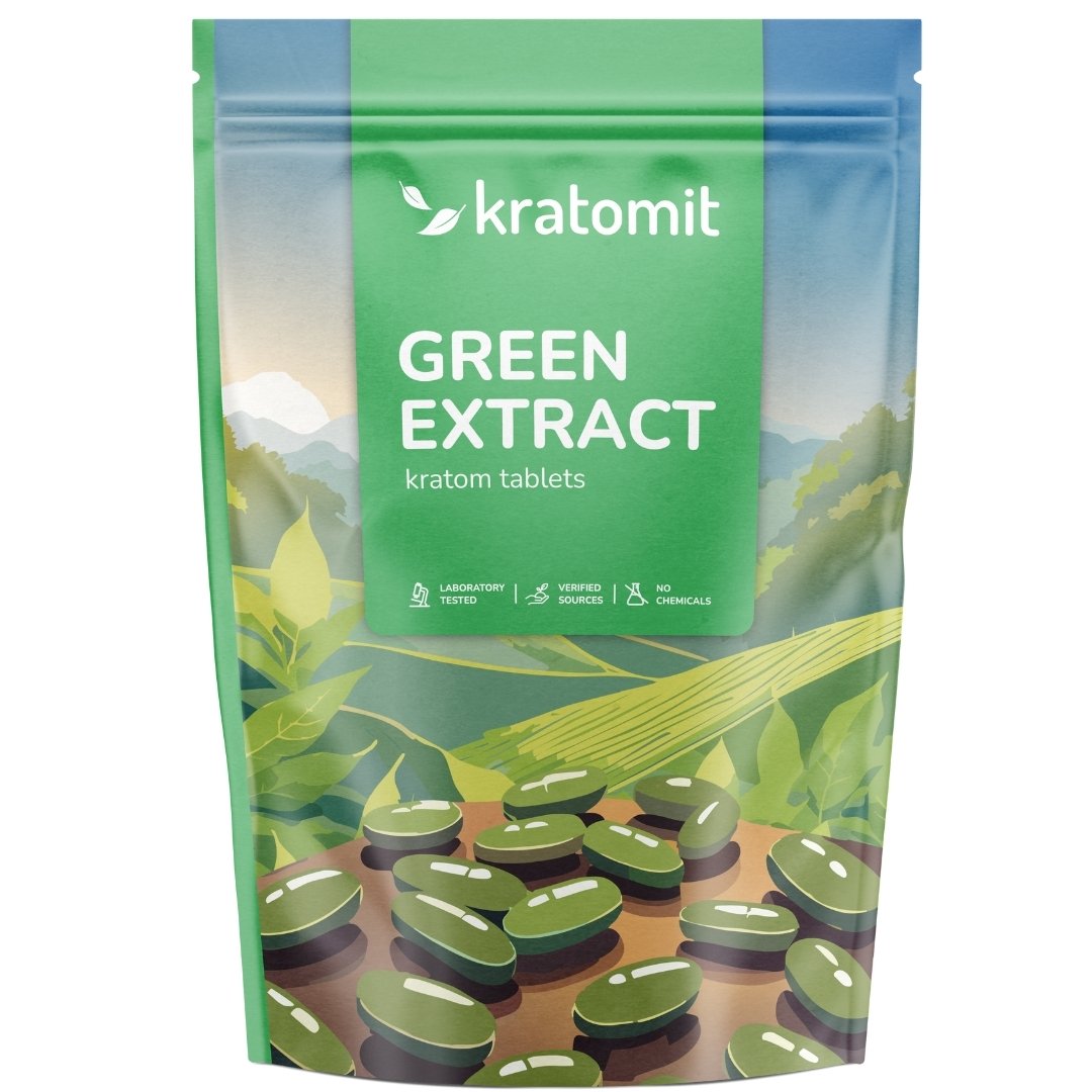Tabletas de extracto de kratom verde