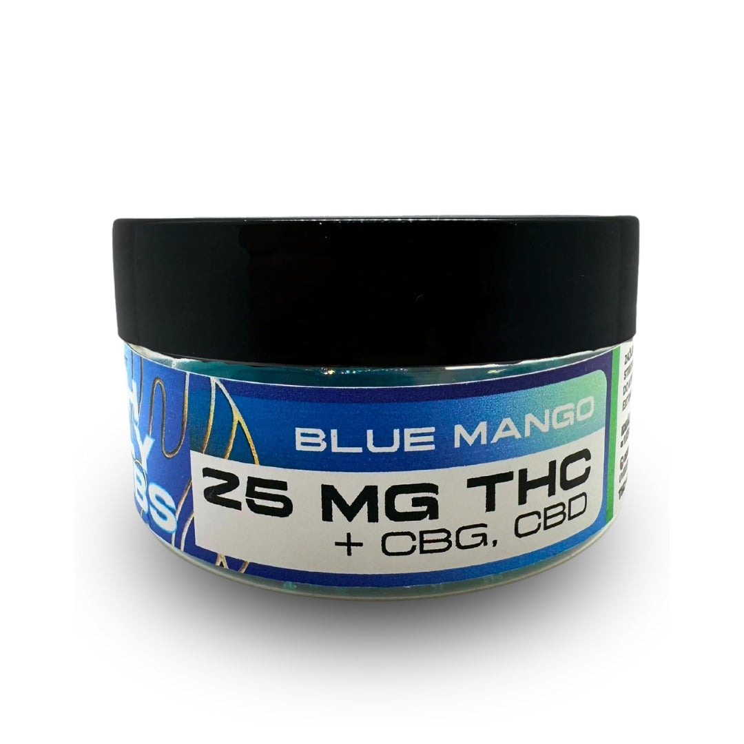 Bombas de baño de gelatina con THC, 5 unidades, mango azul