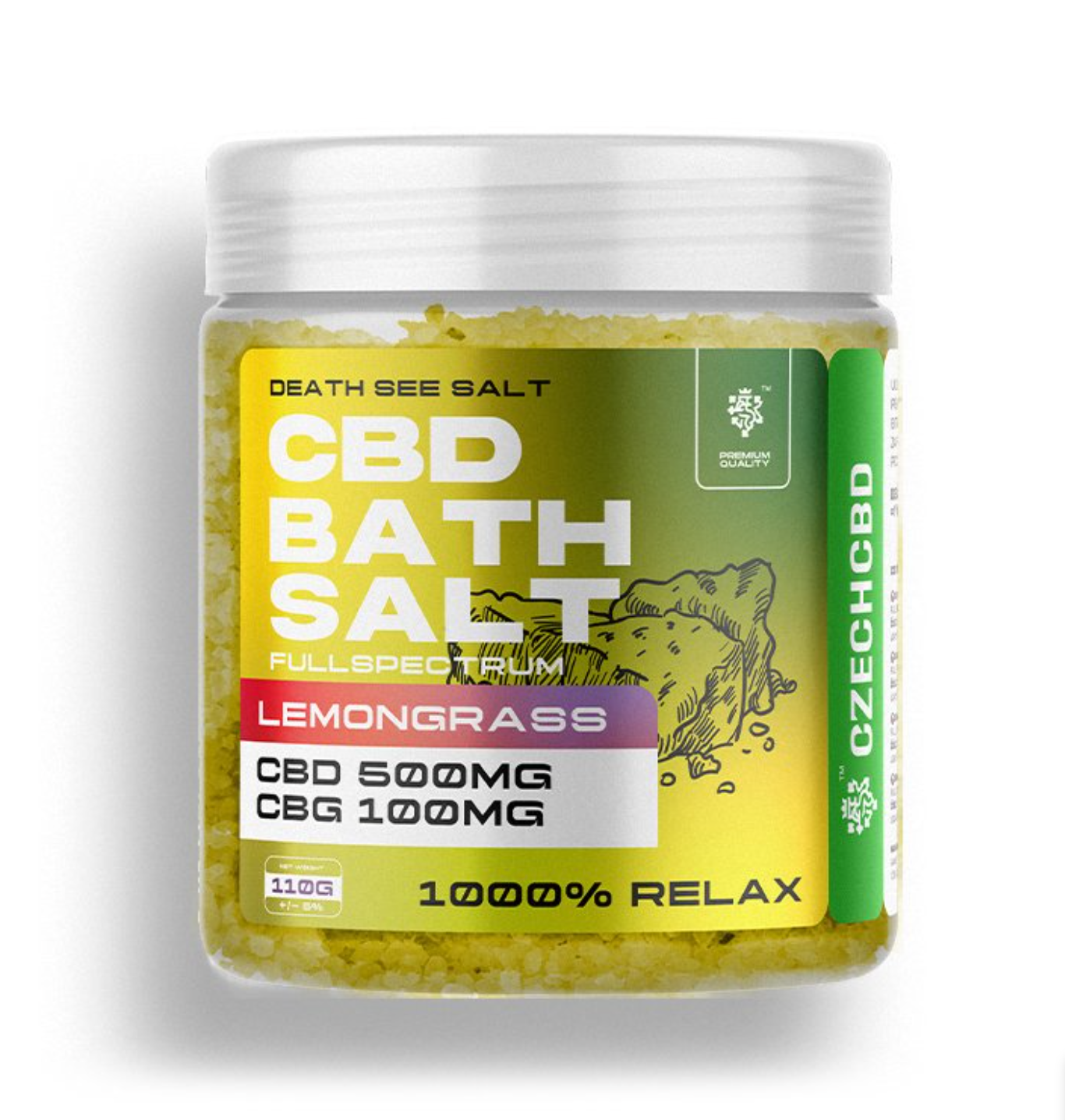 Sal de CBD + CBG 500 mg, limoncillo 110 g