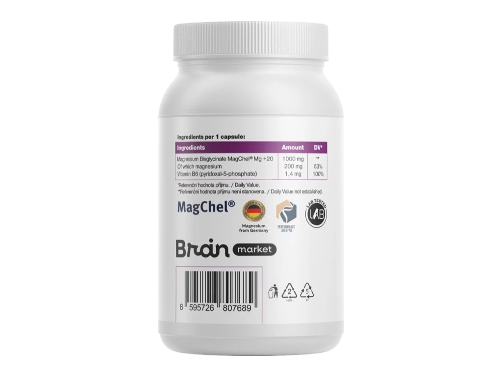 BrainMax Performance Magnesio 1000 mg (Magnesio + Vitamina B6) 100 cápsulas