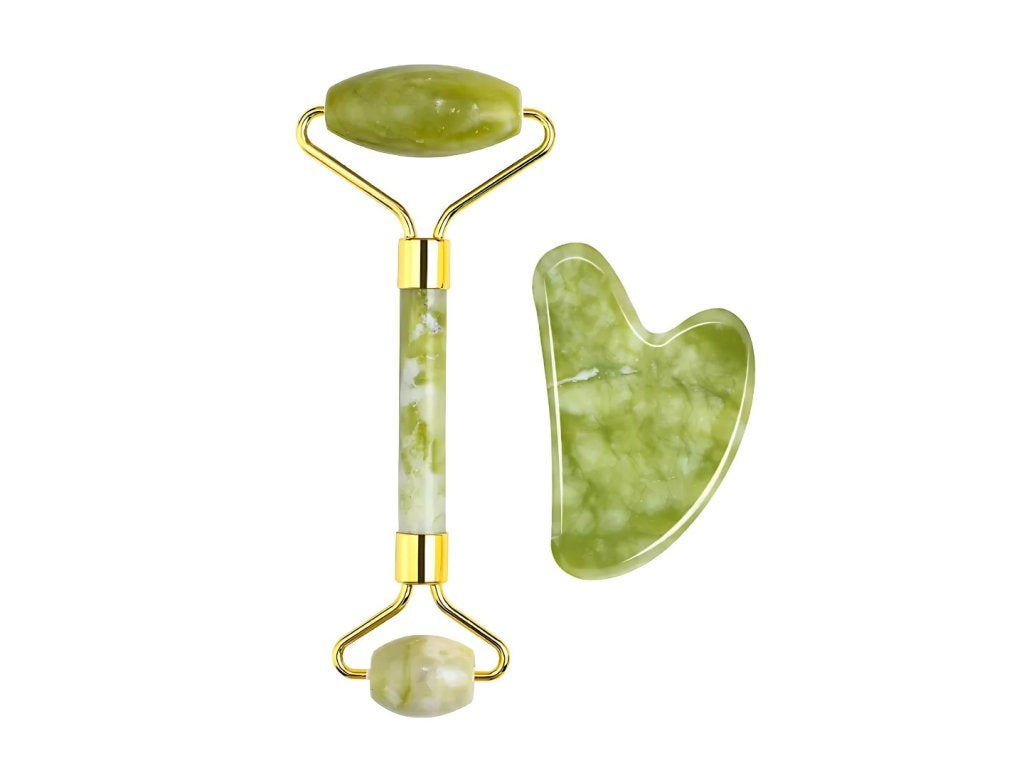Rodillo de jade: rodillo de masaje facial natural