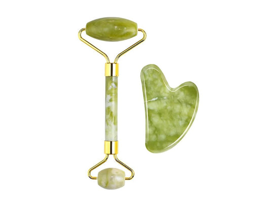 Rodillo de jade: rodillo de masaje facial natural